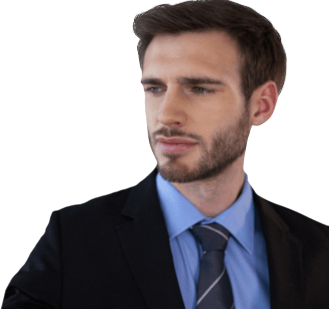 Confident Businessman Interacting Transparent Technology Interface