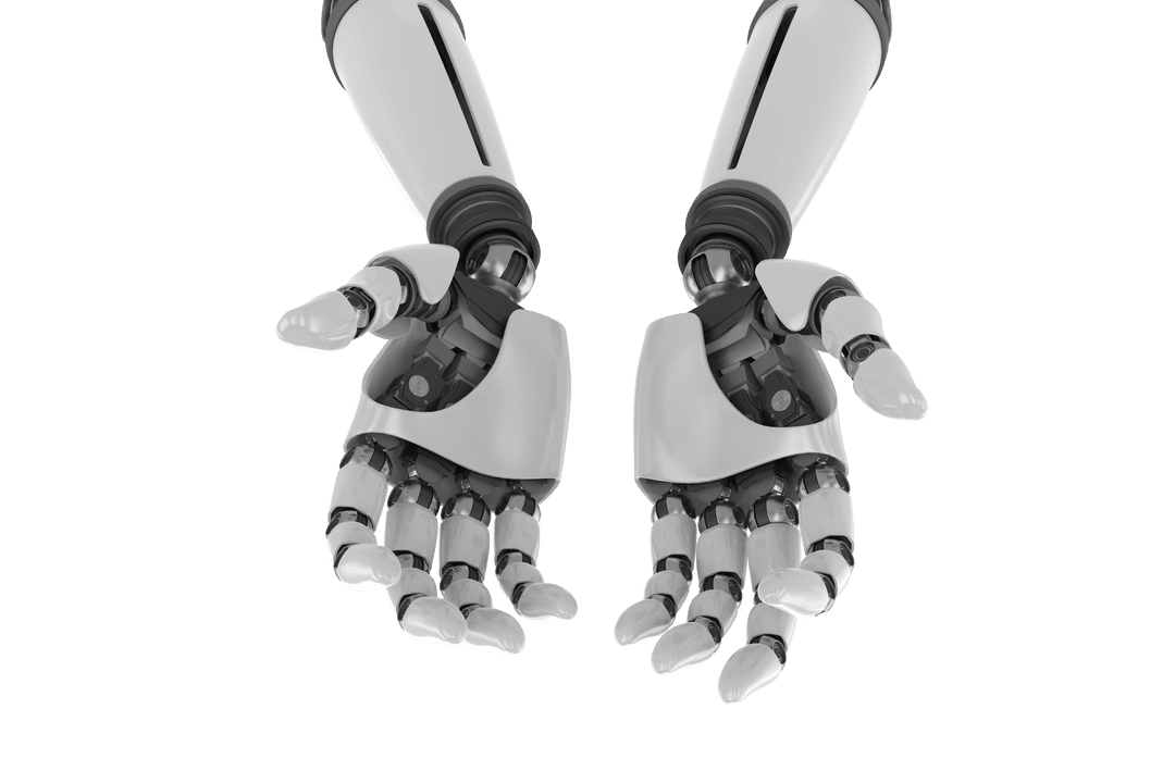 Transparent Robotic Arms Depicted in Futuristic Concept