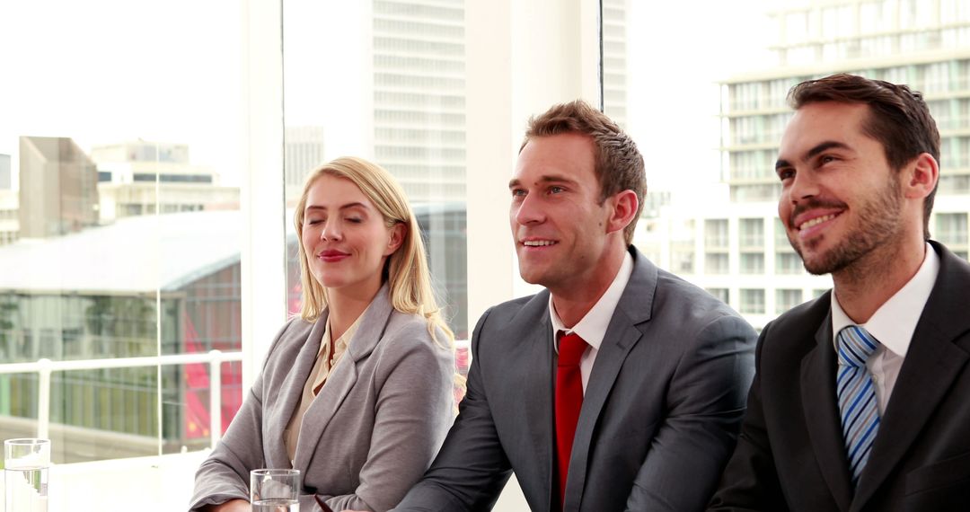Professional Team Conducting Business Interview in Modern Office