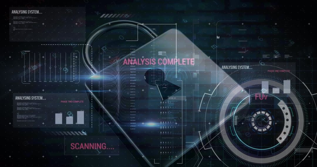 Futuristic Digital Interface with Scanning Technology Display