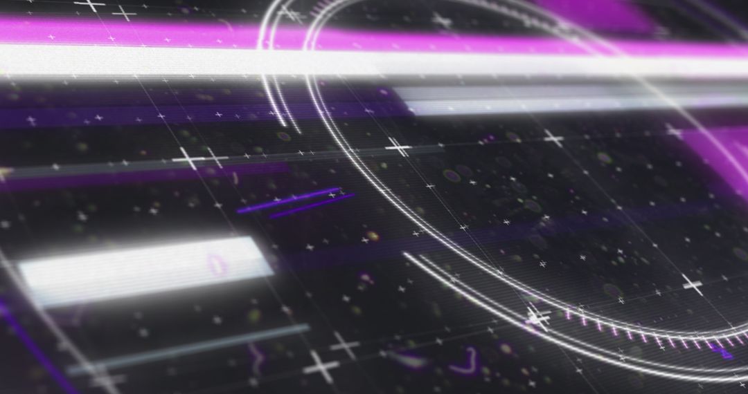 Futuristic Glowing Digital Interface with Spinning Scope