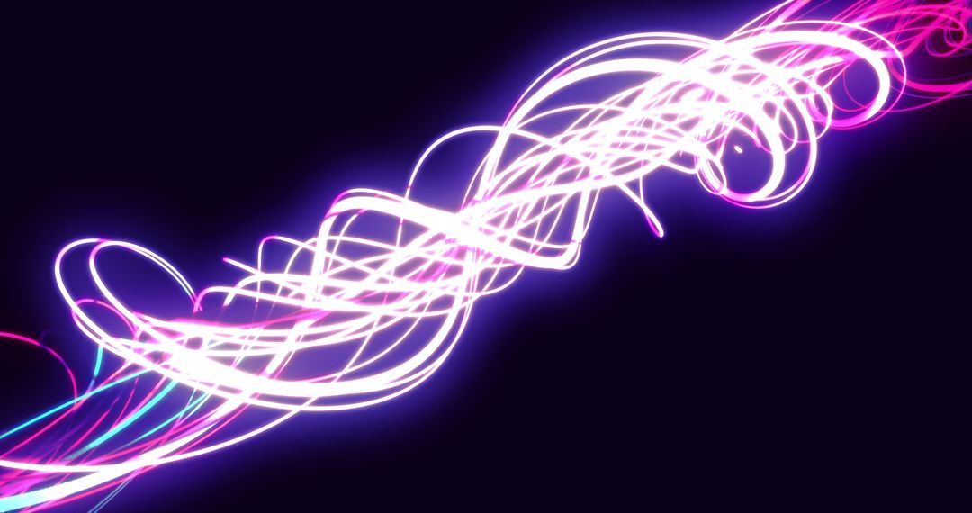 Vibrant Neon Light Trails in Abstract Motion