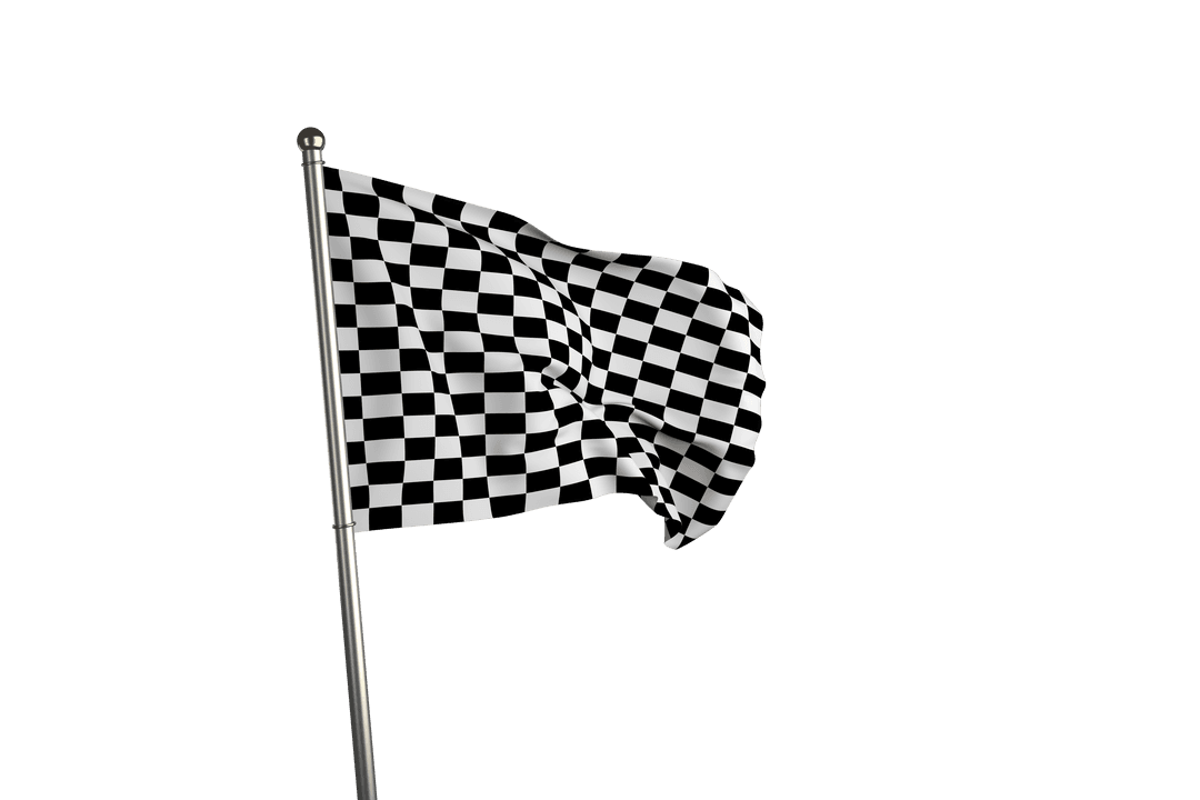 Transparent Checkered Racing Flag Background for Sports Design