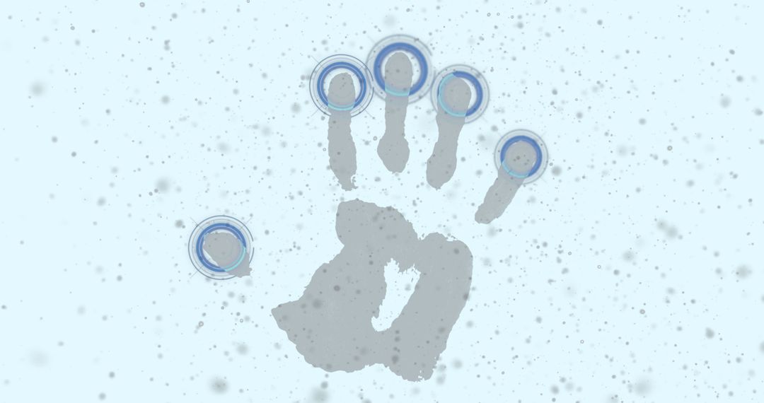 Digital Handprint Illustration in Abstract Visionary Design