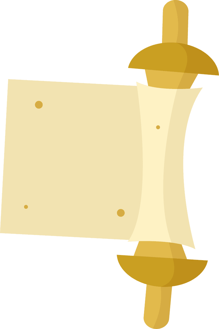 Transparent Vintage Parchment Scroll with Golden Details