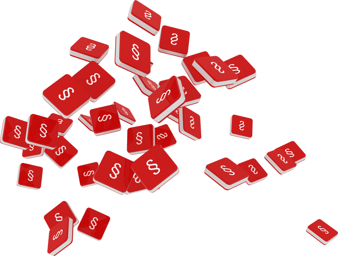 Falling Transparent Red Legal Symbols