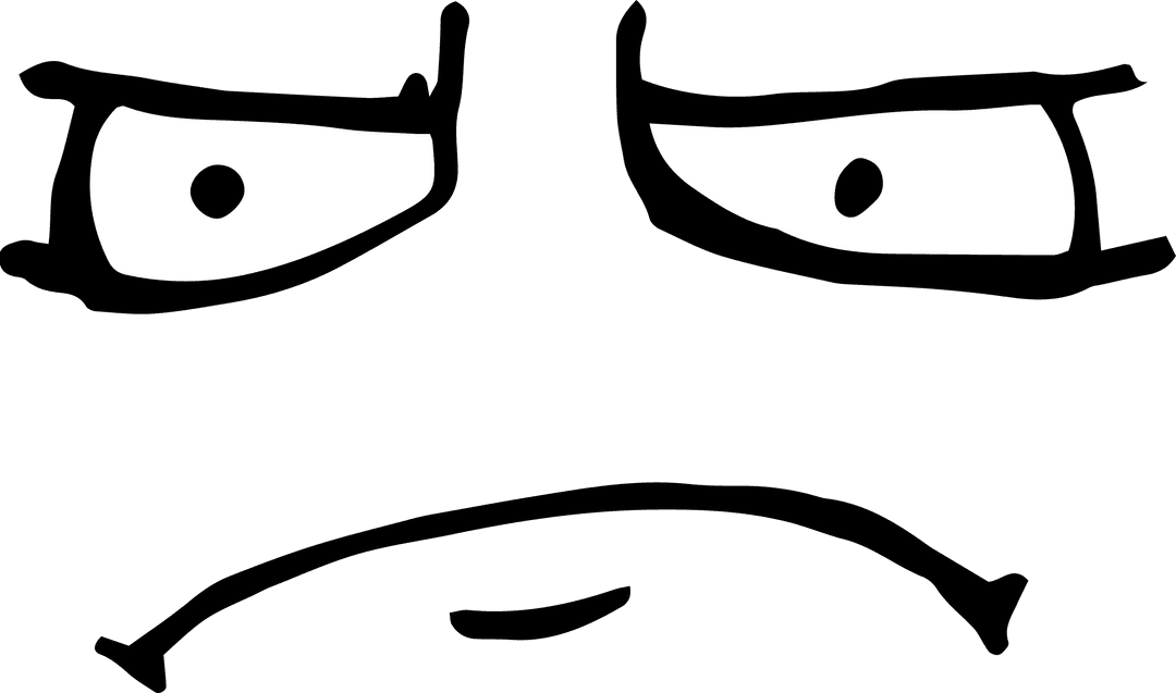 Angry Cartoon Eyes on Transparent Background