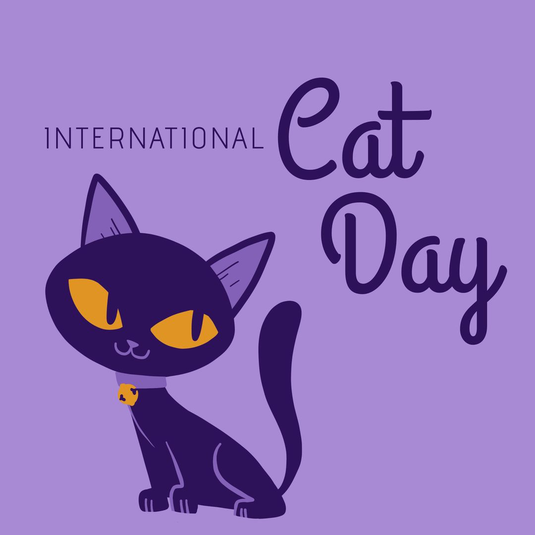 Celebration of International Cat Day with Stylish Graphic