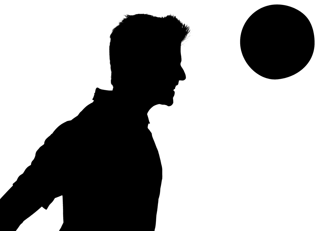 Transparent Silhouette of Man Bouncing Ball Illustration