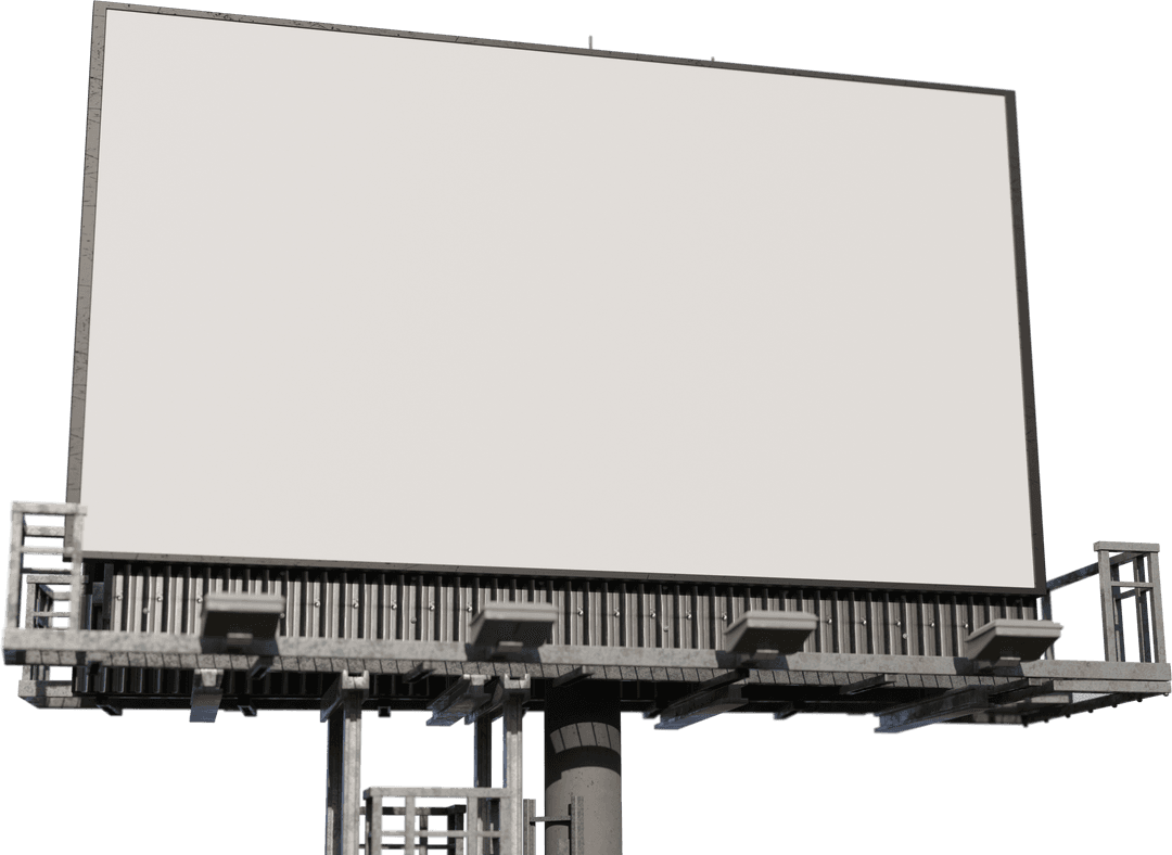 Large Blank Billboard with Transparent Background for Advertising