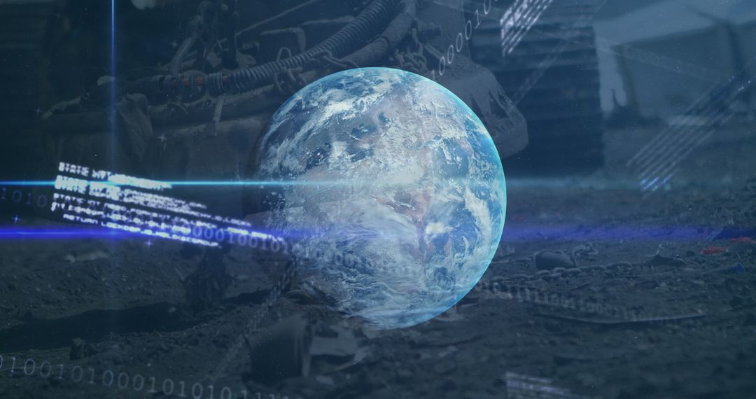 Global Economy and Technology Concept with Earth Overlay