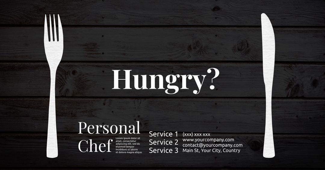 Culinary Promotion with Elegant Fork and Knife Design