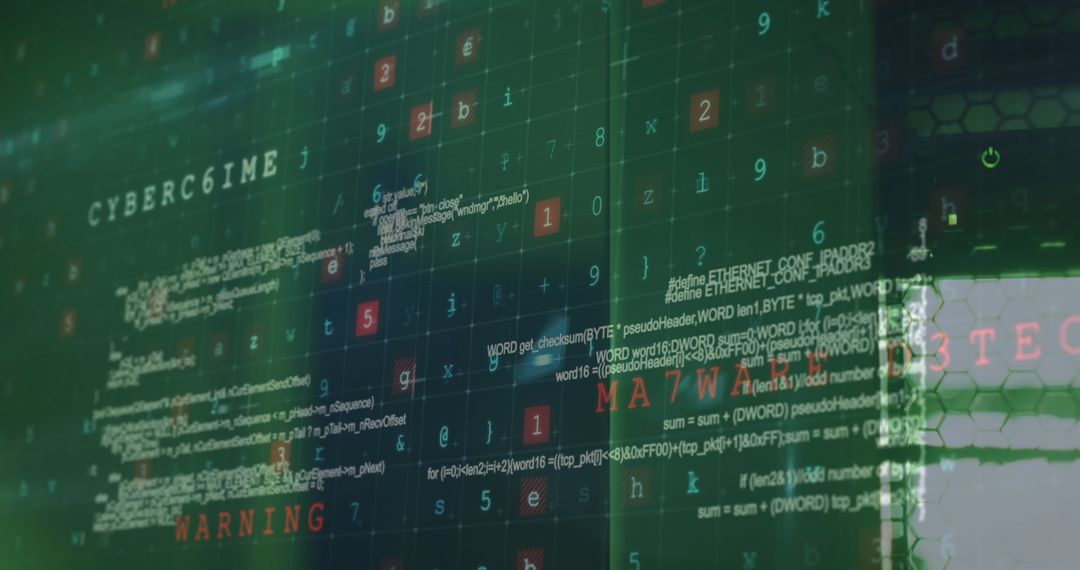 Cybersecurity Alert on Digital Network Showing Cybercrime Warning