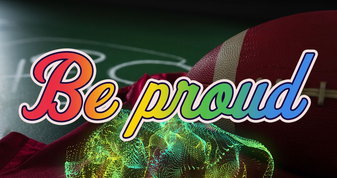 Inspirational Be Proud Message Over Rugby Concept Art