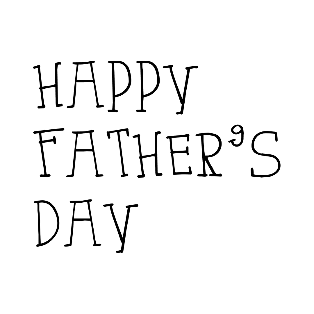 Happy Father's Day Greeting Text on Transparent Background