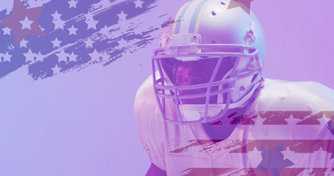 Dynamic African American Football Player with USA Flag Motif