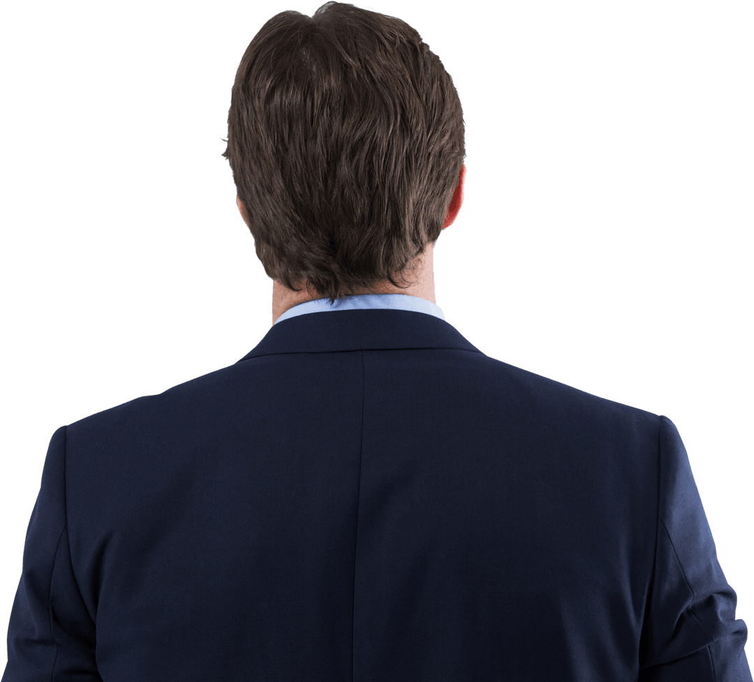 Businessman Observing Transparent Future with Virtual Screen