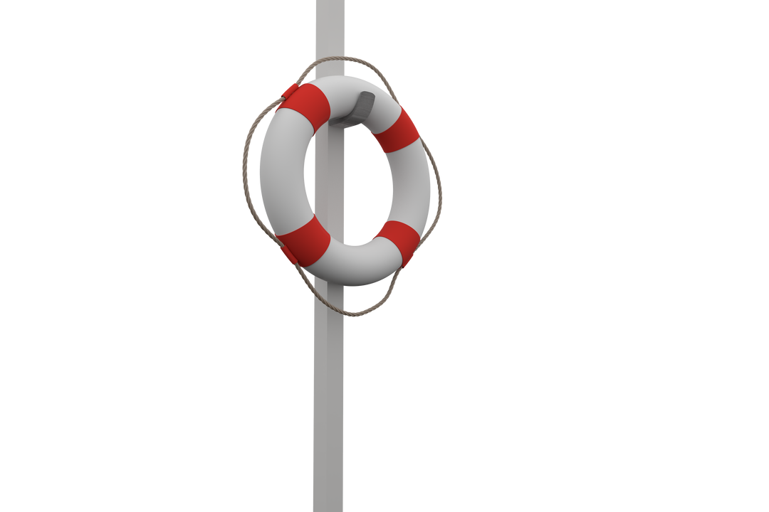 Transparent Solitary Lifebuoy on Post for Rescue - Download Free Stock Images Pikwizard.com