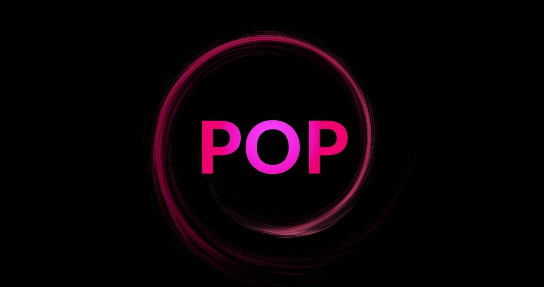 Vibrant Pink 'Pop' Text with Light Trail on Black Background
