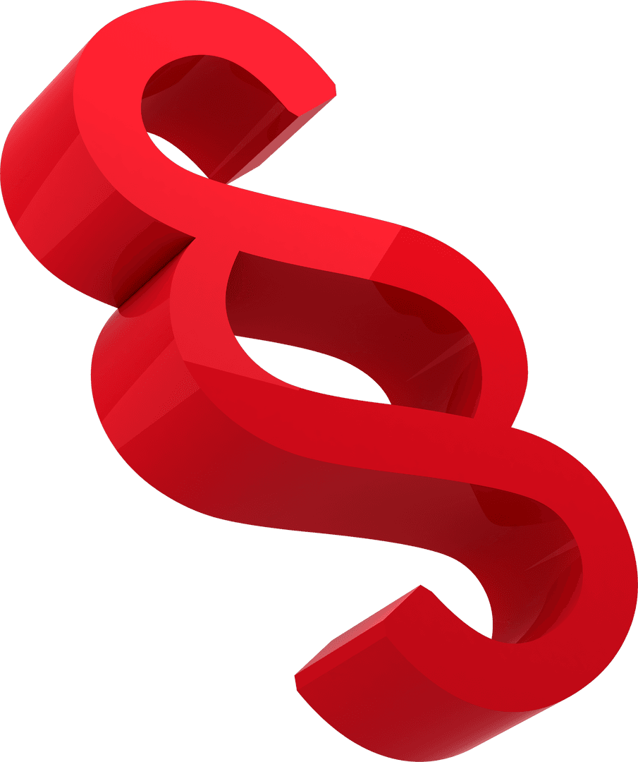 Glossy Red Transparent Section Symbol Vector Icon Close-Up