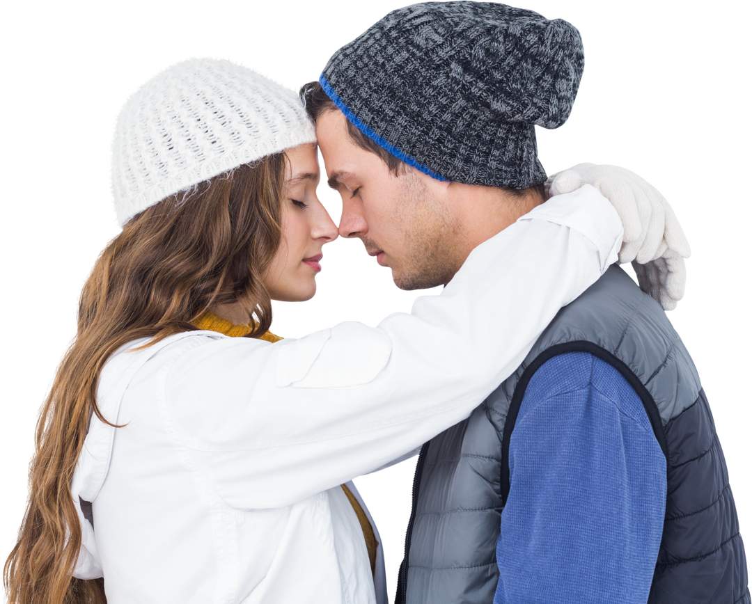 Romantic Winter Couple Transparent Background Embracing - Download Free Stock Images Pikwizard.com