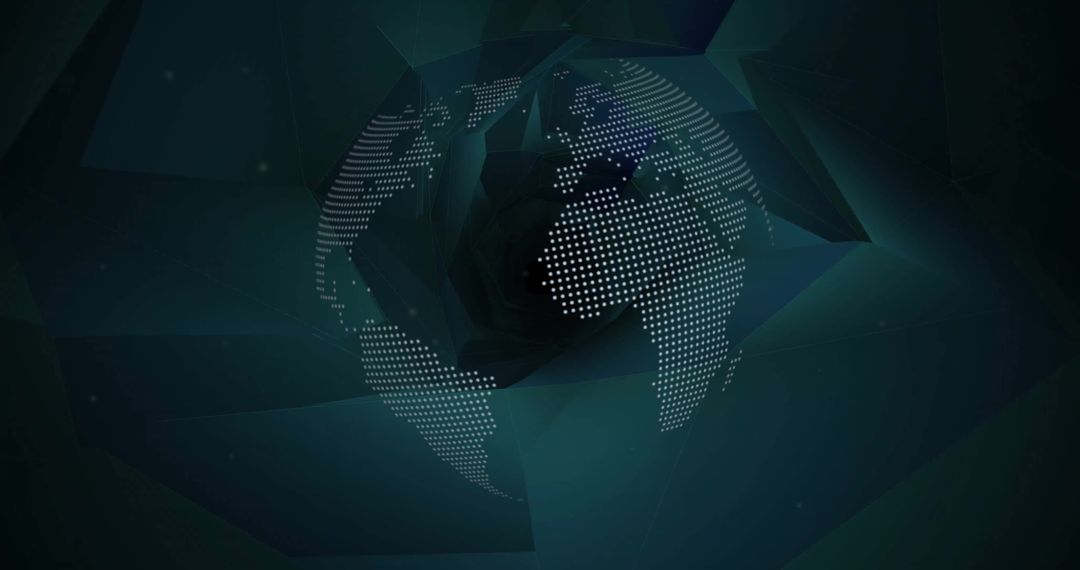 Globe with Digital Interface on Dark Abstract Background