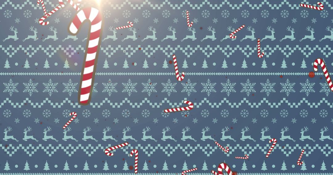 Festive Candy Canes on Christmas Pattern Background - Free Images, Stock Photos and Pictures on Pikwizard.com