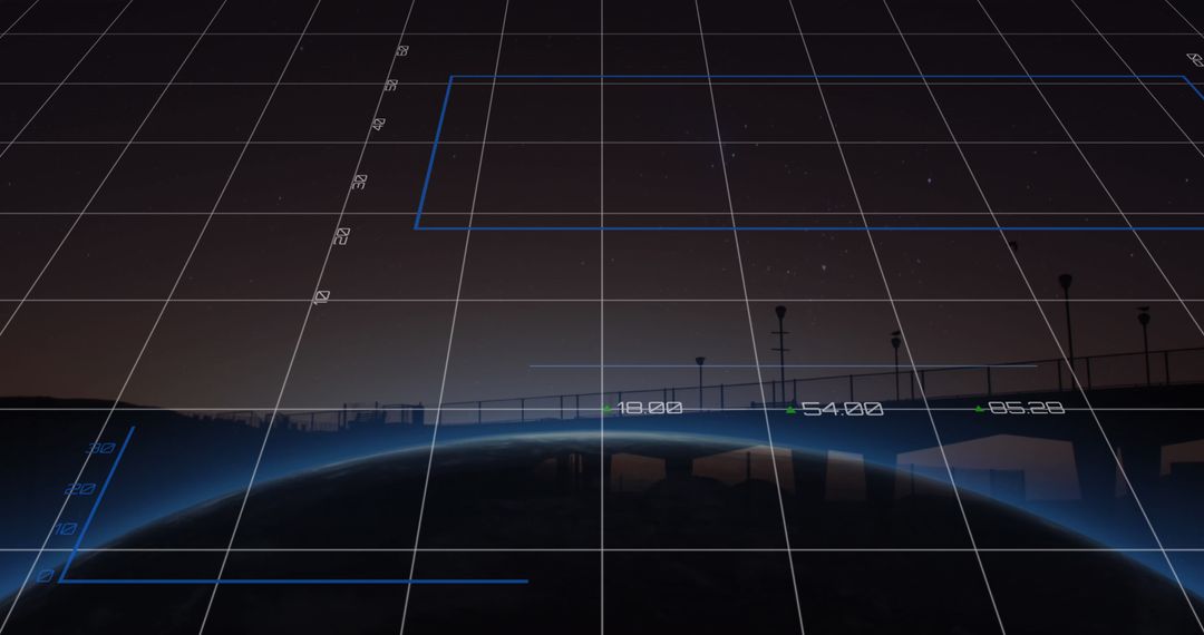 Futuristic Digital interface with Globe and Data Graphics