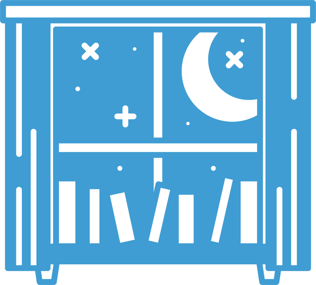 Transparent Moonlight Library Window Illustration