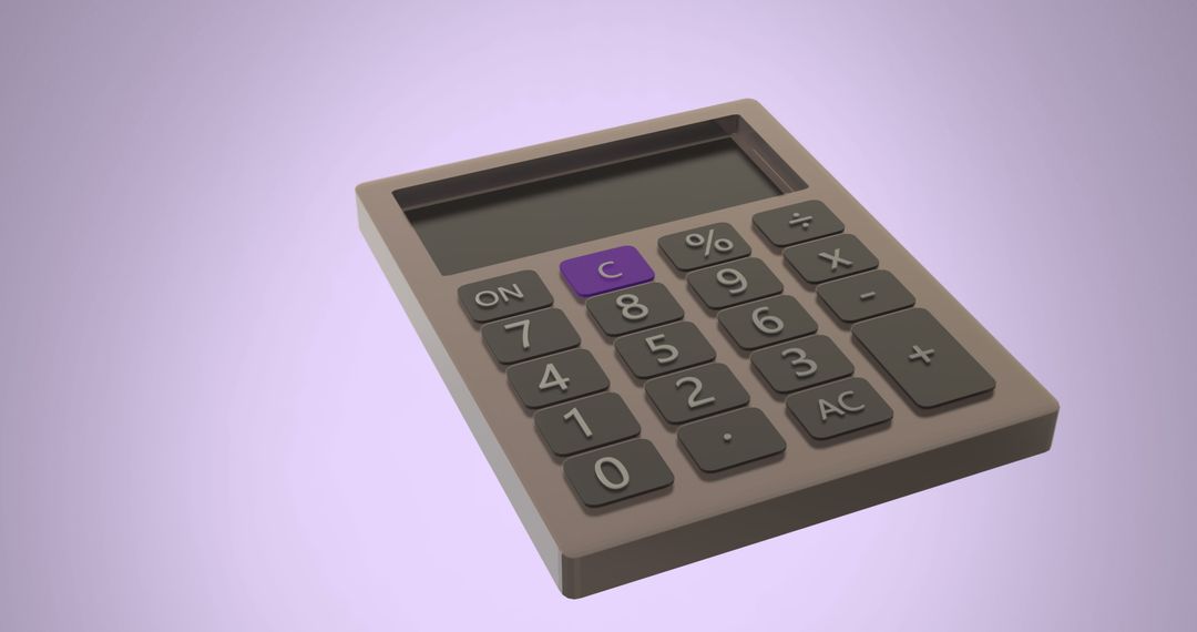 Grey Calculator on Purple Background Offering Calculations