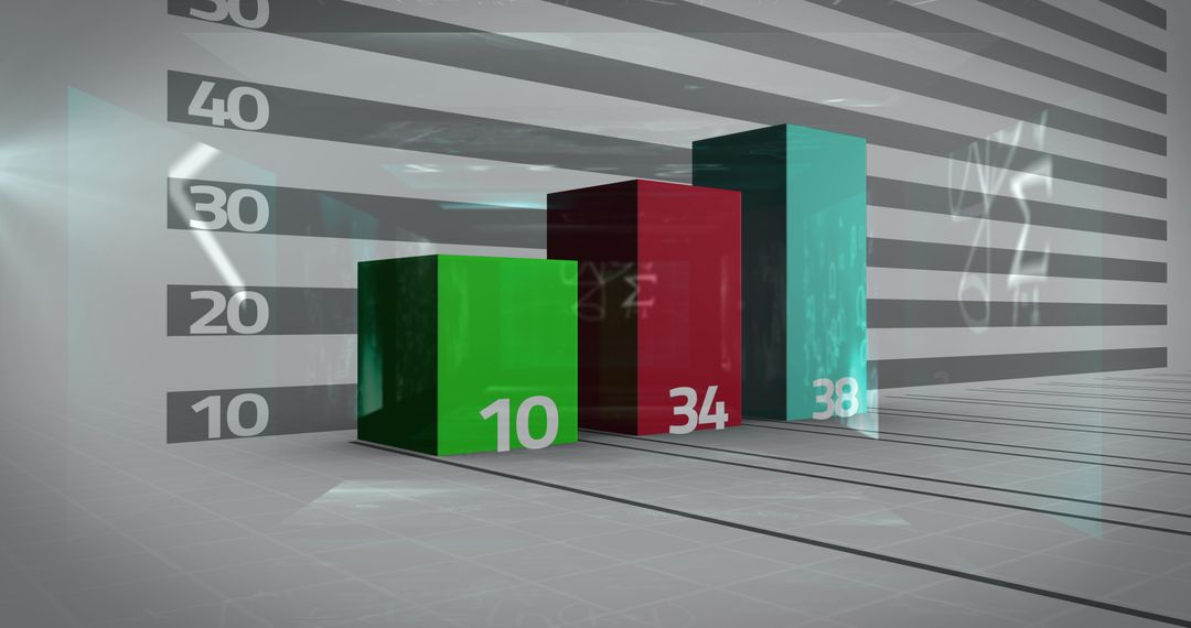 3D Business Graph of Statistics Against Scientific Background