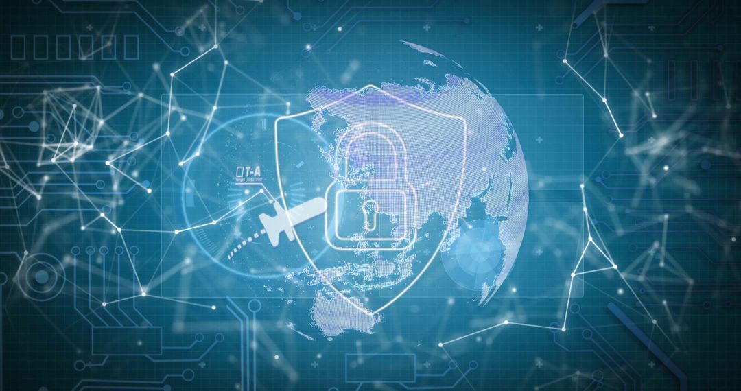 Global Cybersecurity and Digital Data Protection Concept