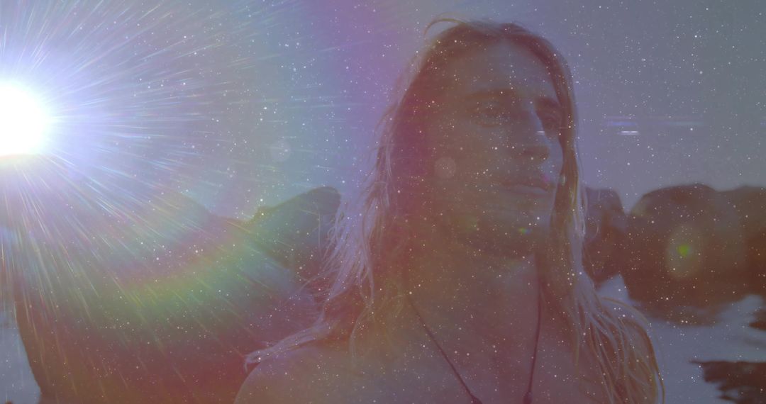 Man Embracing Peaceful Ocean Vibes at Sunset