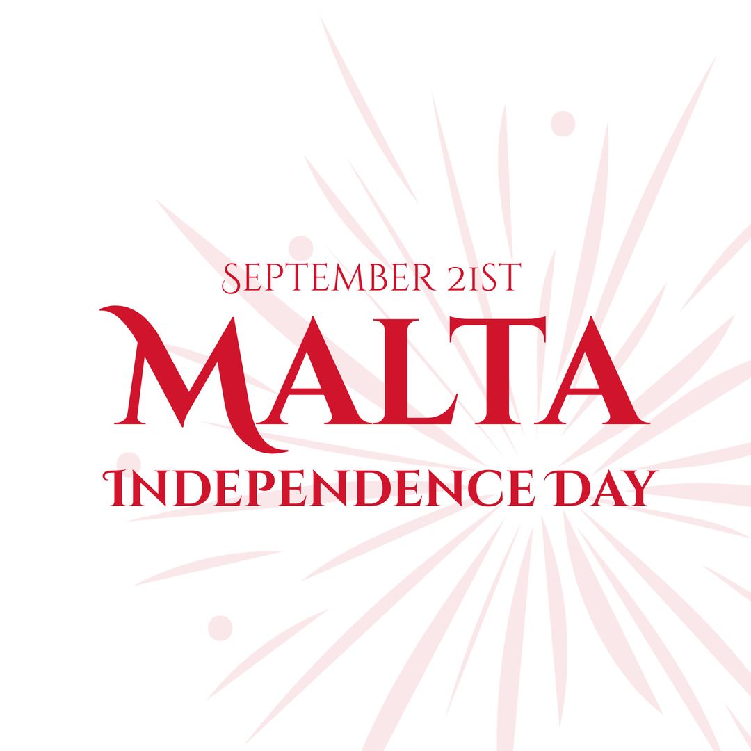 Malta Independence Day Celebration Text with Festive Design