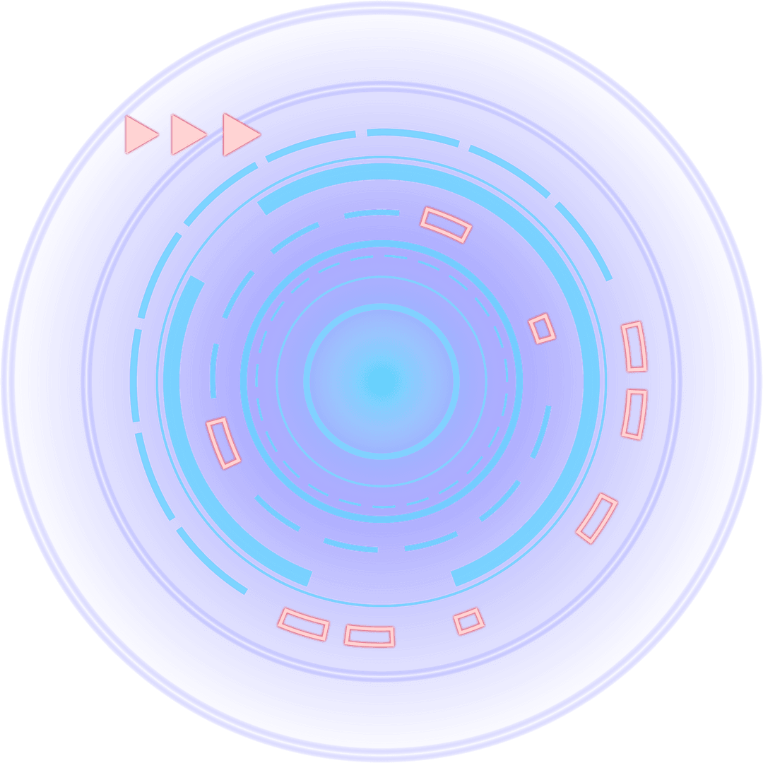 Futuristic HUD Interface on Transparent Background with Circles and Elements