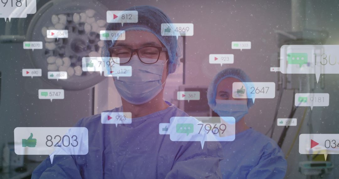 Surgeons Analyzing Medical Data with Social Icons in Operating Room