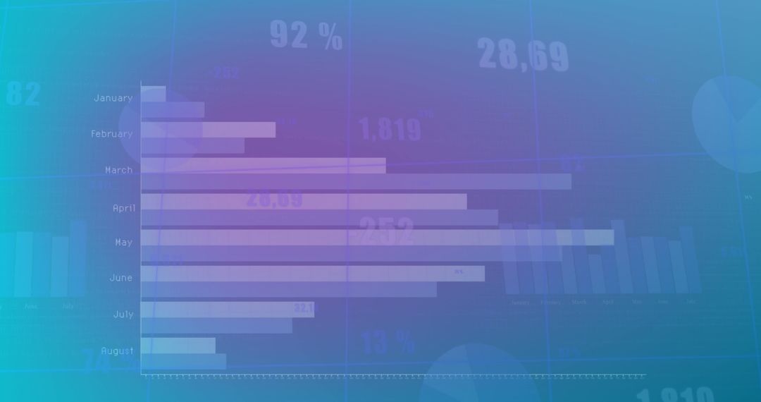 Abstract Data Visualization on Blue Background