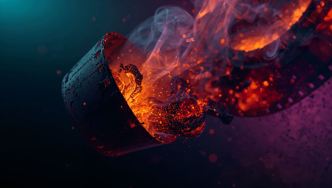 Explosive Molten Core of Industrial Metal Cylinder with Smoke