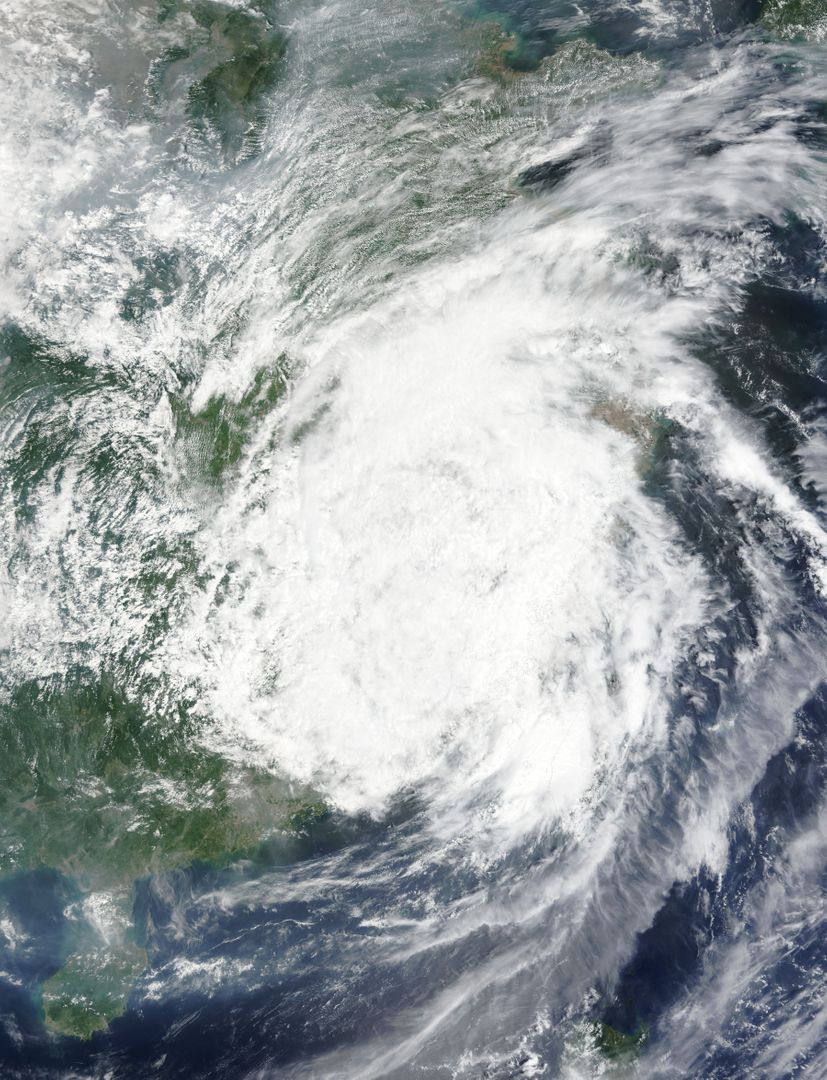 Satellite View of Typhoon Soudelor Dissipating Over Eastern China - Free Images, Stock Photos and Pictures on Pikwizard.com
