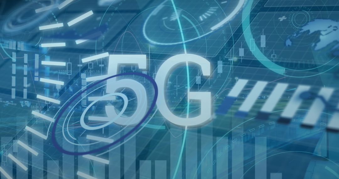 5G Technology Interface with Digital Data Background