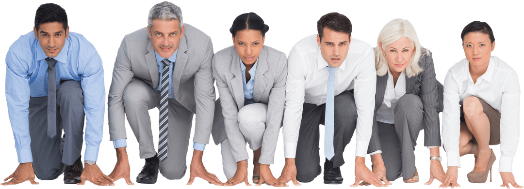 Transparent Diverse Business Team Ready for Success