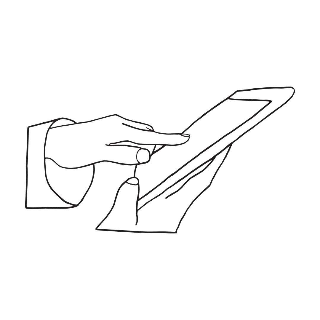 Transparent Digital Hand with Tablet Illustration for Computing