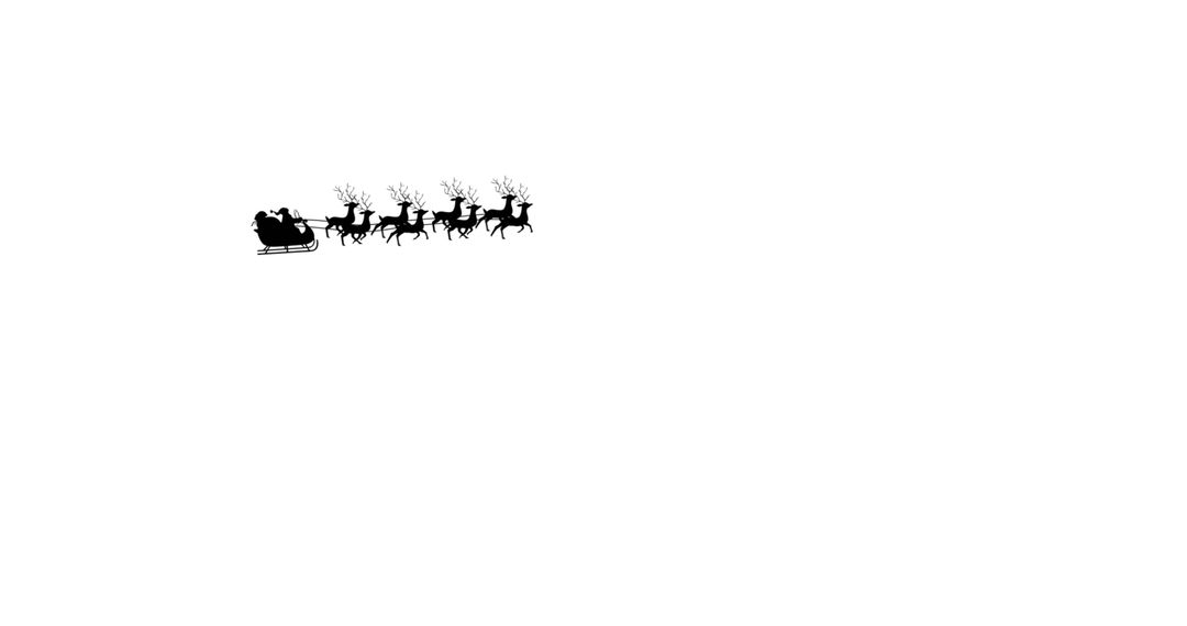 Santa in Sleigh with Reindeers Silhouette on White Background - Free Images, Stock Photos and Pictures on Pikwizard.com