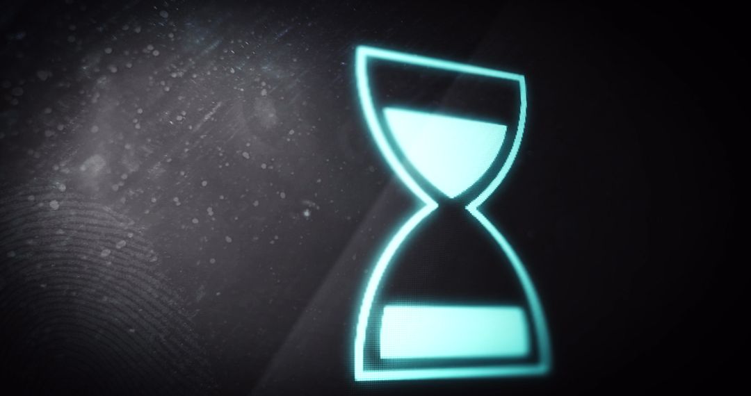 Glowing Digital Hourglass on Futuristic Interface