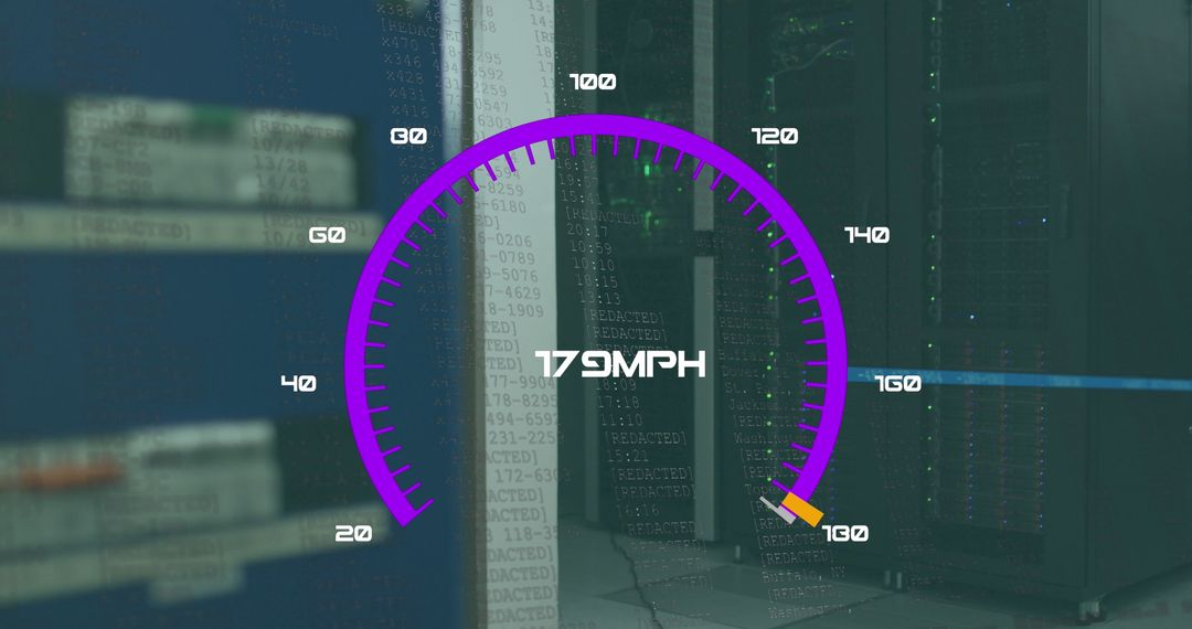 Digital Speed Gauge with Data Processing in Server Room