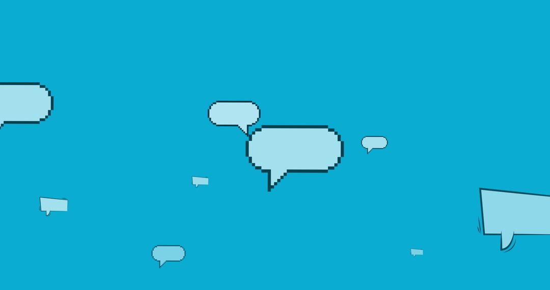 Retro Speech Bubbles Floating on Blue Background