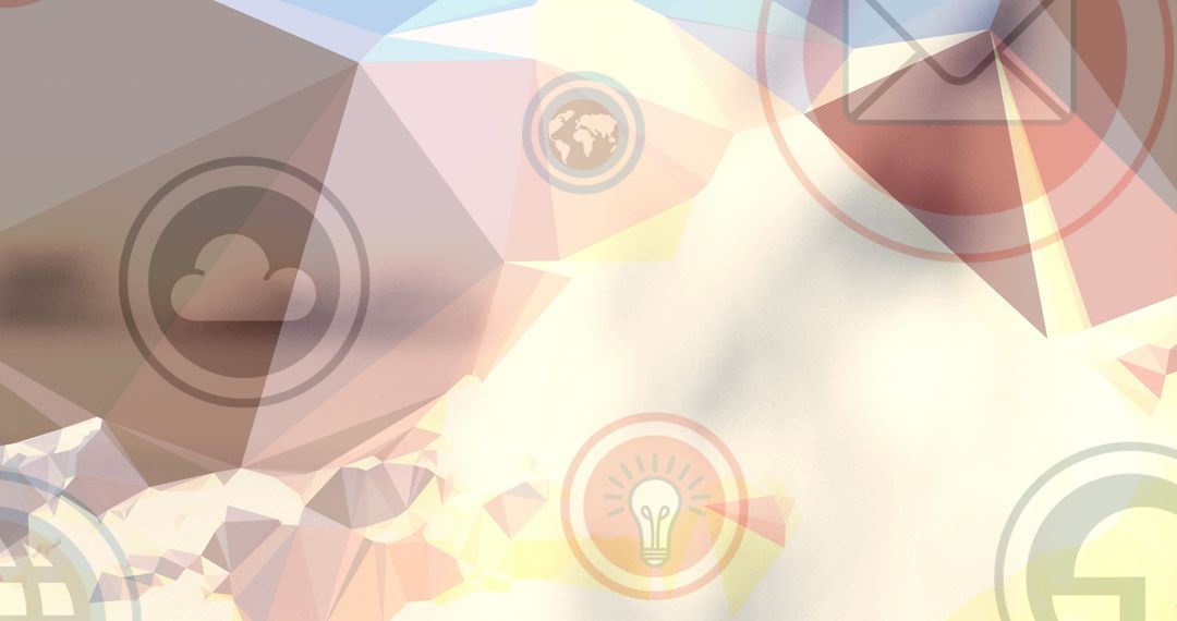 Colorful Abstract Digital Technology Background with Network Icons