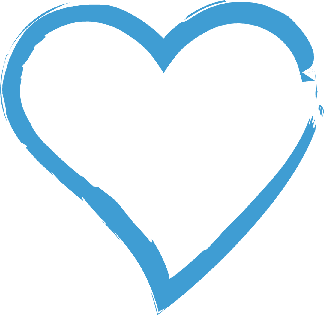 Blue Heart with Copy Space on Transparent Background