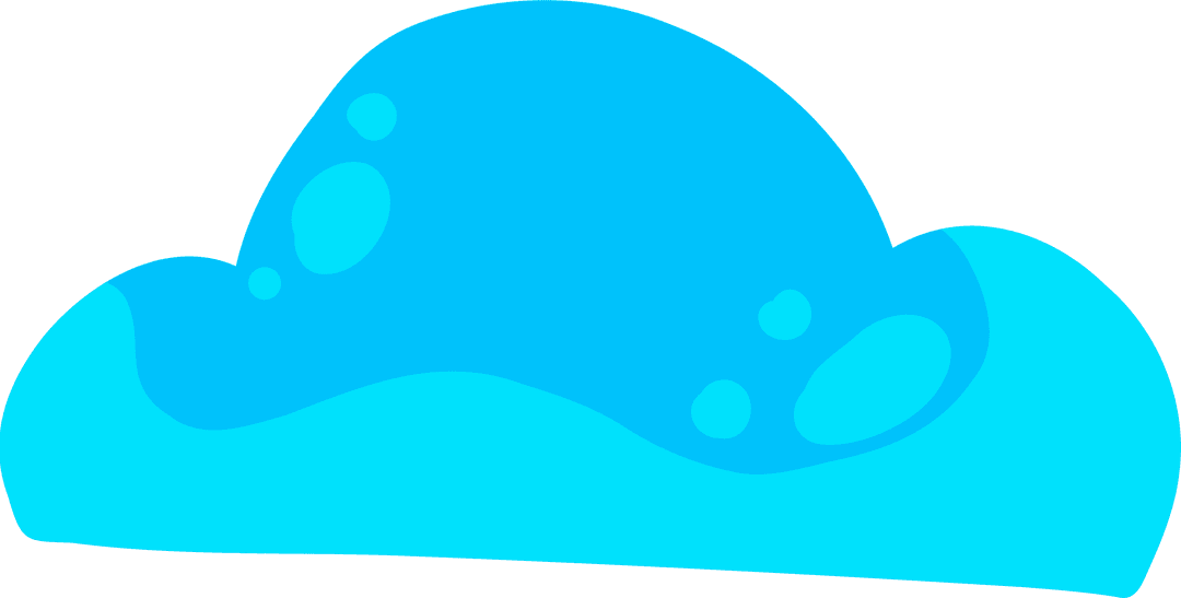 Stylized Cloud Shape with Bubbles on Transparent