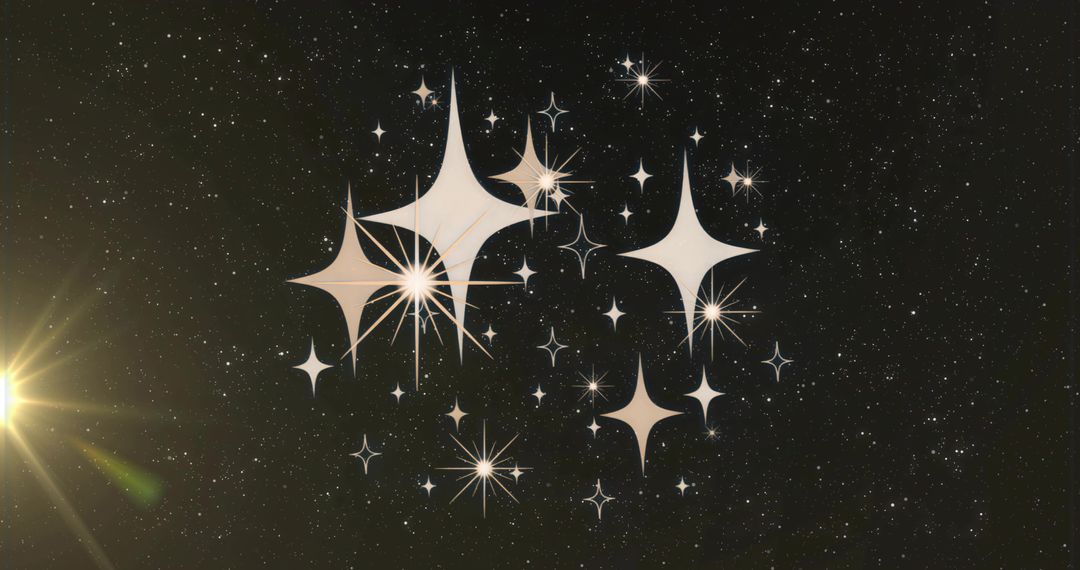 Stylized Starbursts in Outer Space with Lens Flare Effect